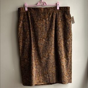 Jones New York Brown Paisley Pencil Skirt
